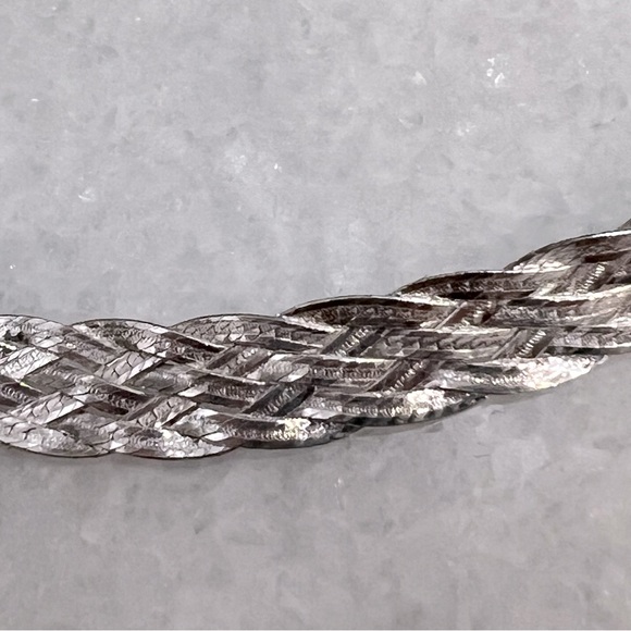 Sterling Silver Multi Row Herringbone Braided BOLO Bracelet - Picture 6 of 9